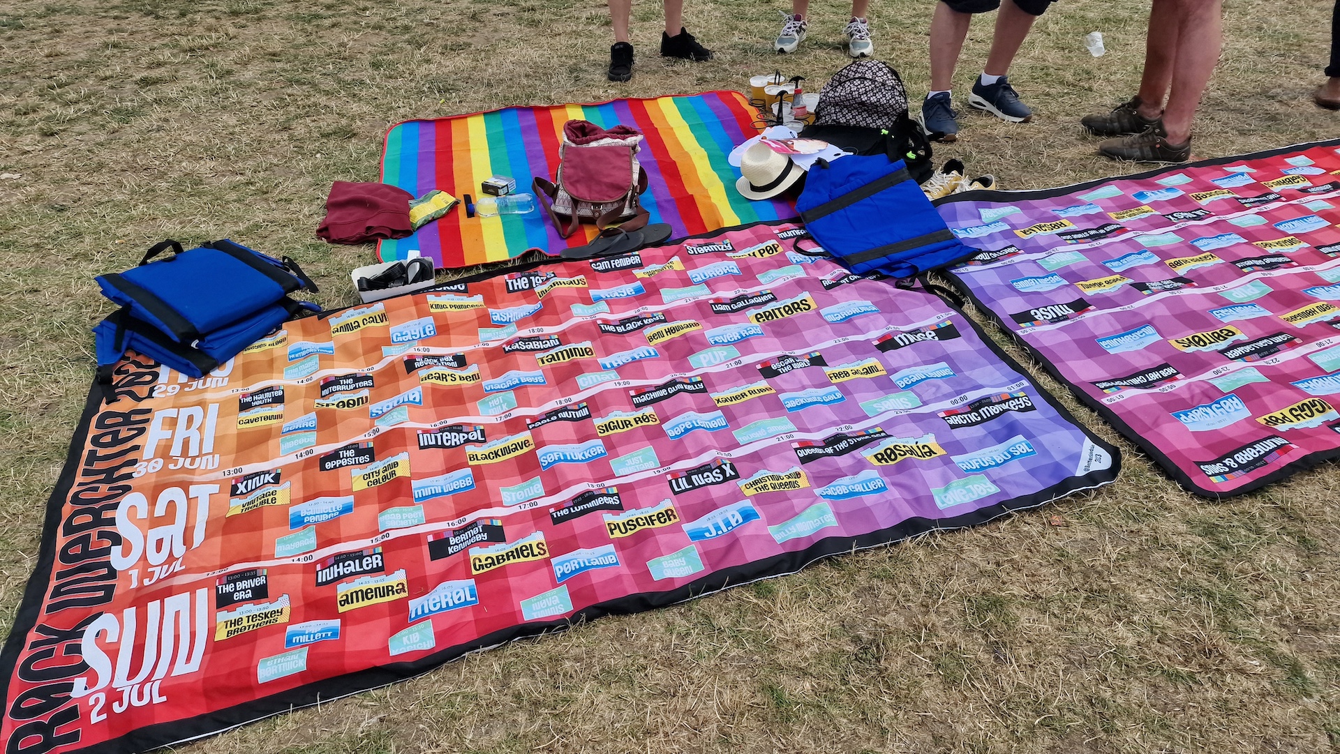 Blankets in use at festival